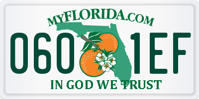 FL license plate 0601EF