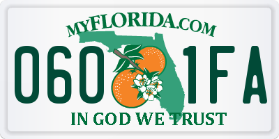 FL license plate 0601FA