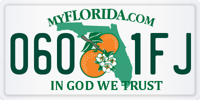 FL license plate 0601FJ