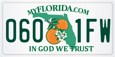 FL license plate 0601FW