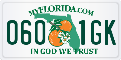 FL license plate 0601GK