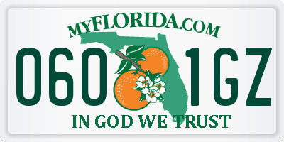 FL license plate 0601GZ