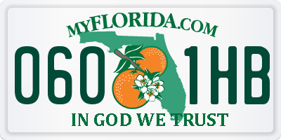 FL license plate 0601HB