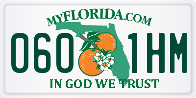 FL license plate 0601HM