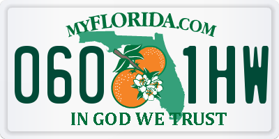 FL license plate 0601HW