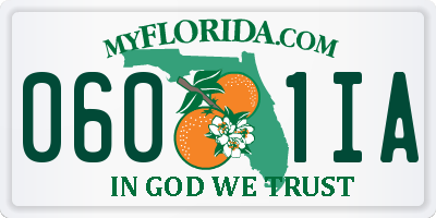 FL license plate 0601IA