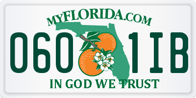 FL license plate 0601IB