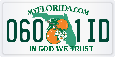 FL license plate 0601ID