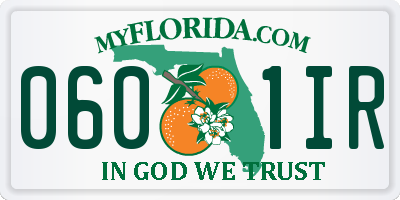 FL license plate 0601IR