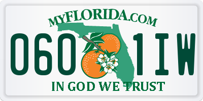FL license plate 0601IW