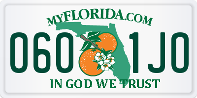 FL license plate 0601JO