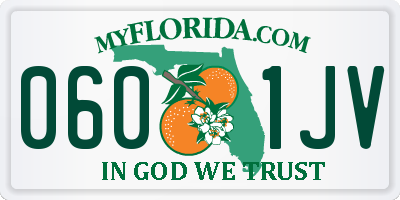 FL license plate 0601JV