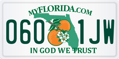 FL license plate 0601JW