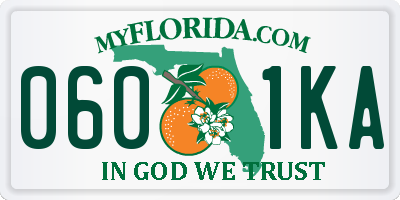 FL license plate 0601KA
