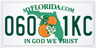 FL license plate 0601KC