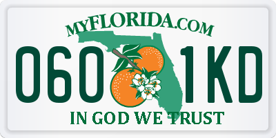 FL license plate 0601KD