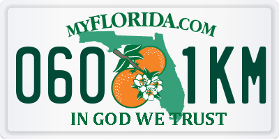 FL license plate 0601KM