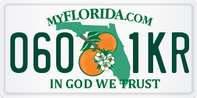 FL license plate 0601KR