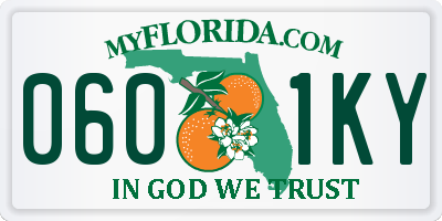 FL license plate 0601KY