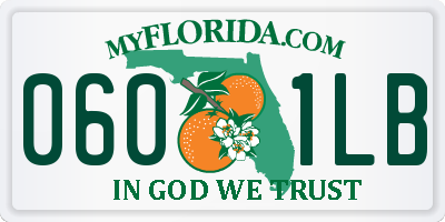 FL license plate 0601LB