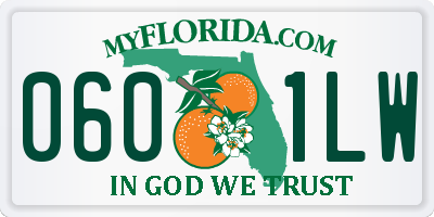 FL license plate 0601LW