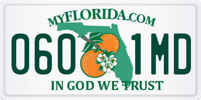 FL license plate 0601MD