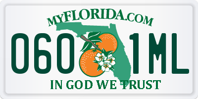 FL license plate 0601ML