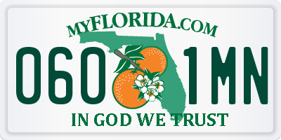 FL license plate 0601MN