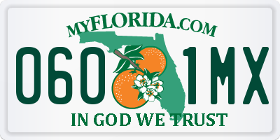 FL license plate 0601MX