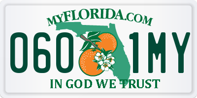 FL license plate 0601MY