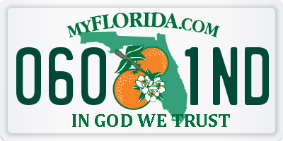 FL license plate 0601ND