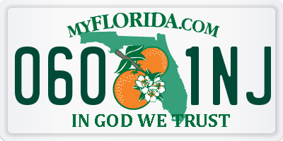 FL license plate 0601NJ