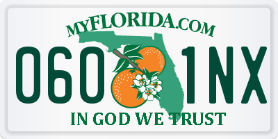 FL license plate 0601NX