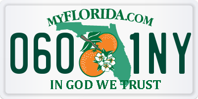 FL license plate 0601NY