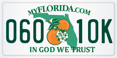 FL license plate 0601OK