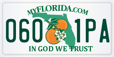 FL license plate 0601PA