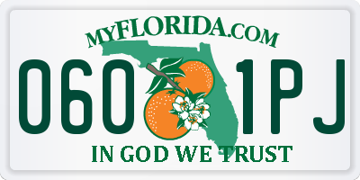 FL license plate 0601PJ
