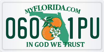 FL license plate 0601PU