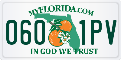 FL license plate 0601PV
