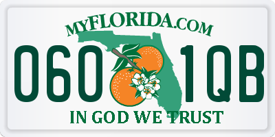 FL license plate 0601QB