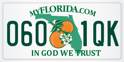 FL license plate 0601QK