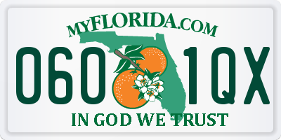 FL license plate 0601QX