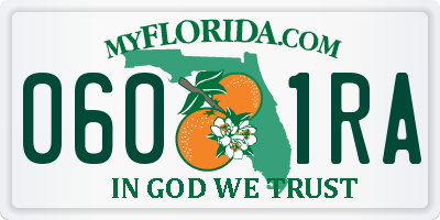 FL license plate 0601RA