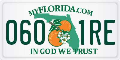 FL license plate 0601RE