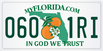 FL license plate 0601RI
