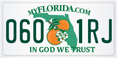FL license plate 0601RJ