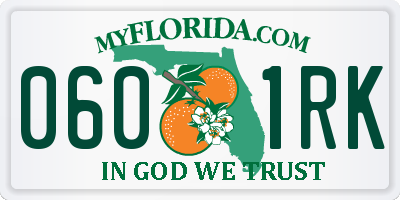 FL license plate 0601RK