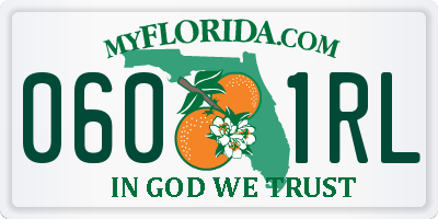 FL license plate 0601RL