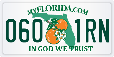 FL license plate 0601RN