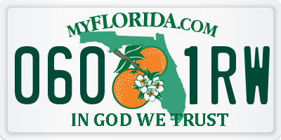 FL license plate 0601RW